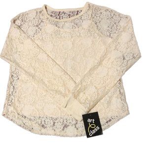Art Class Lace Long Sleeve Blouse Camisole Girls Size M (7-8)